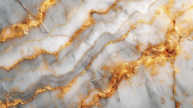Natuurlijk wit goud marmer textuur met glinsterend oppervlak Generatieve AI