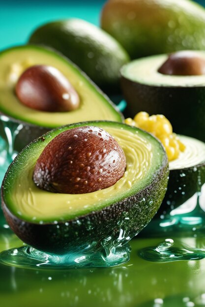 Foto natuurlijke achtergrond van avocadokleur