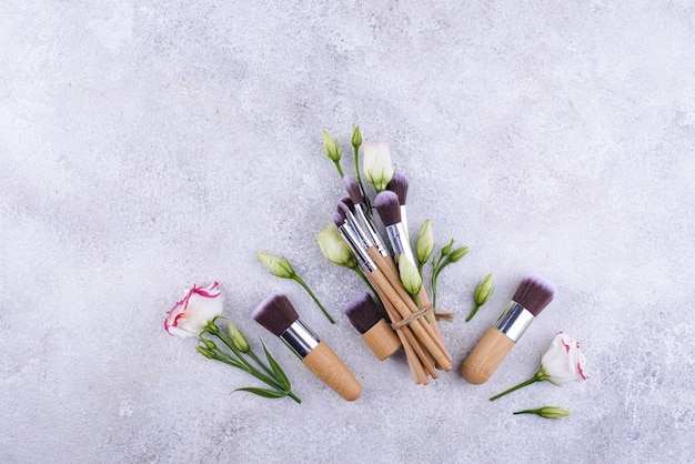 Natuurlijke bamboe cosmetische make-up kwasten