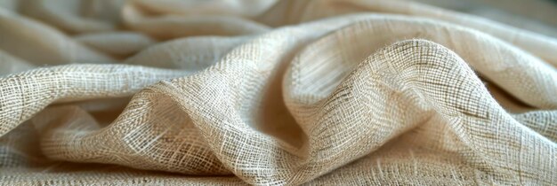 Foto natuurlijke beige linnen stof met een elegante textuur