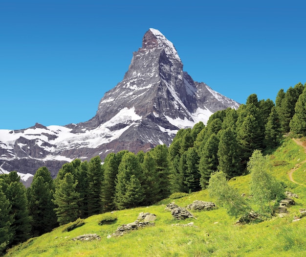 Natuurlijke berg Zermatt Zwitserland