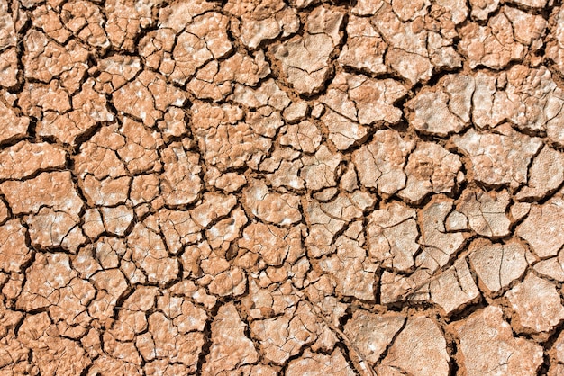 Natuurlijke rode grond gemalen bruine achtergrond na droogte