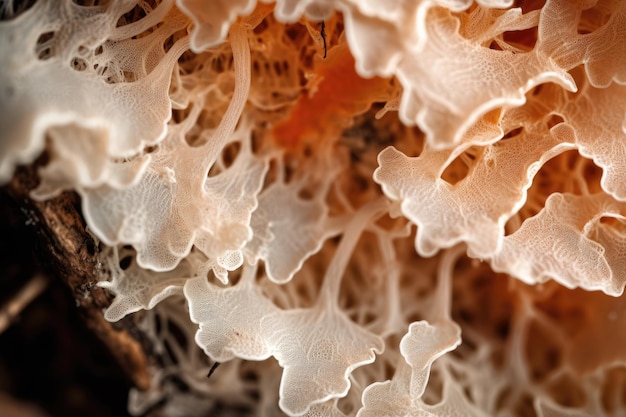 Natuurlijke schimmel mycelium netwerk textuur close-up