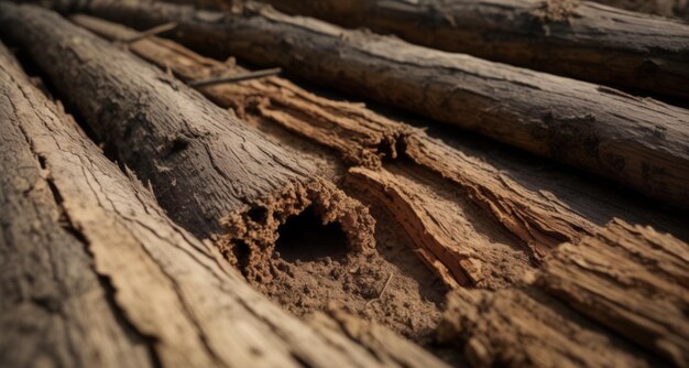 Natuurlijke schoonheid in de vorm van verouderde, verweerde boomstammen