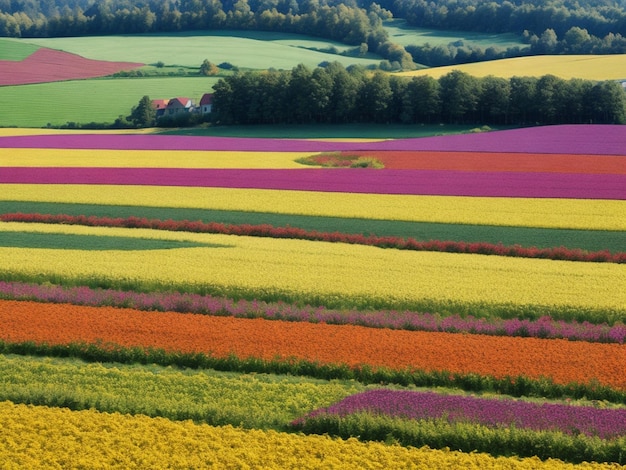 Natuurlijke schoonheid van het dorpsgewasveld