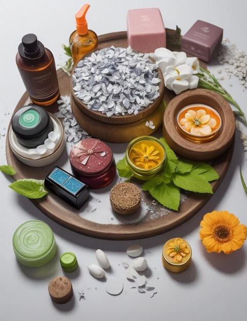 Natuurlijke spa-cosmetica geïsoleerd op witte achtergrond