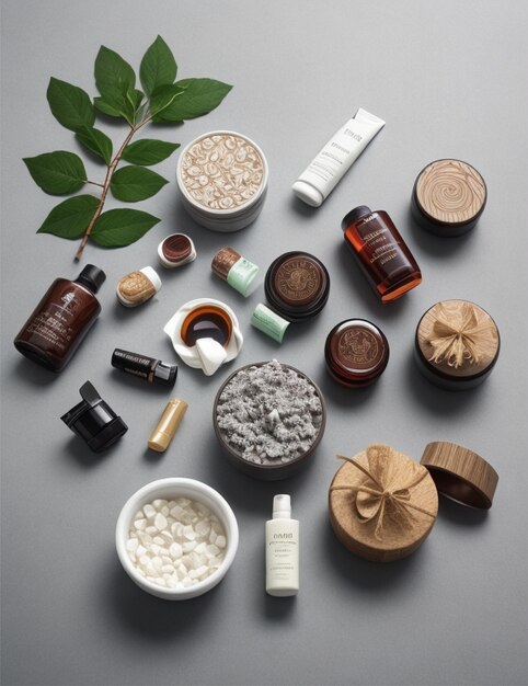 Foto natuurlijke spa-cosmetica geïsoleerd op witte achtergrond