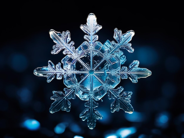 Natuurlijke vorm kristal van een sneeuwvlok wintertijd