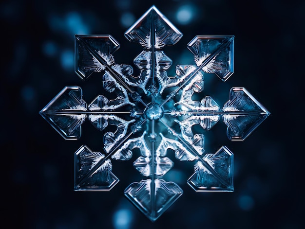 Natuurlijke vorm kristal van een sneeuwvlok wintertijd