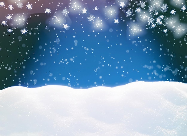 Natuurlijke Winter Kerst achtergrond met blauwe lucht