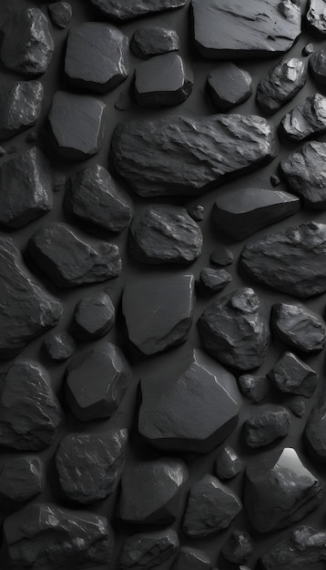 Natuurlijke zwarte steen 3D behang