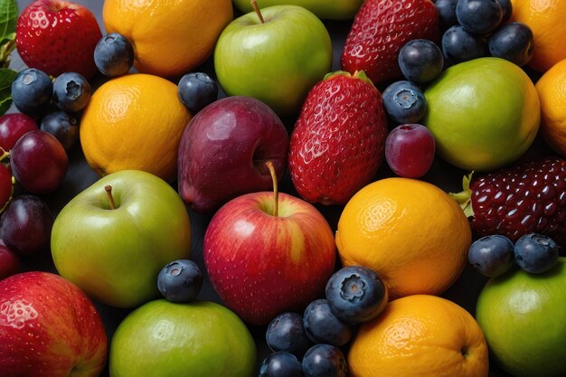 Natuurtje van kleurrijke fruitarrangementen