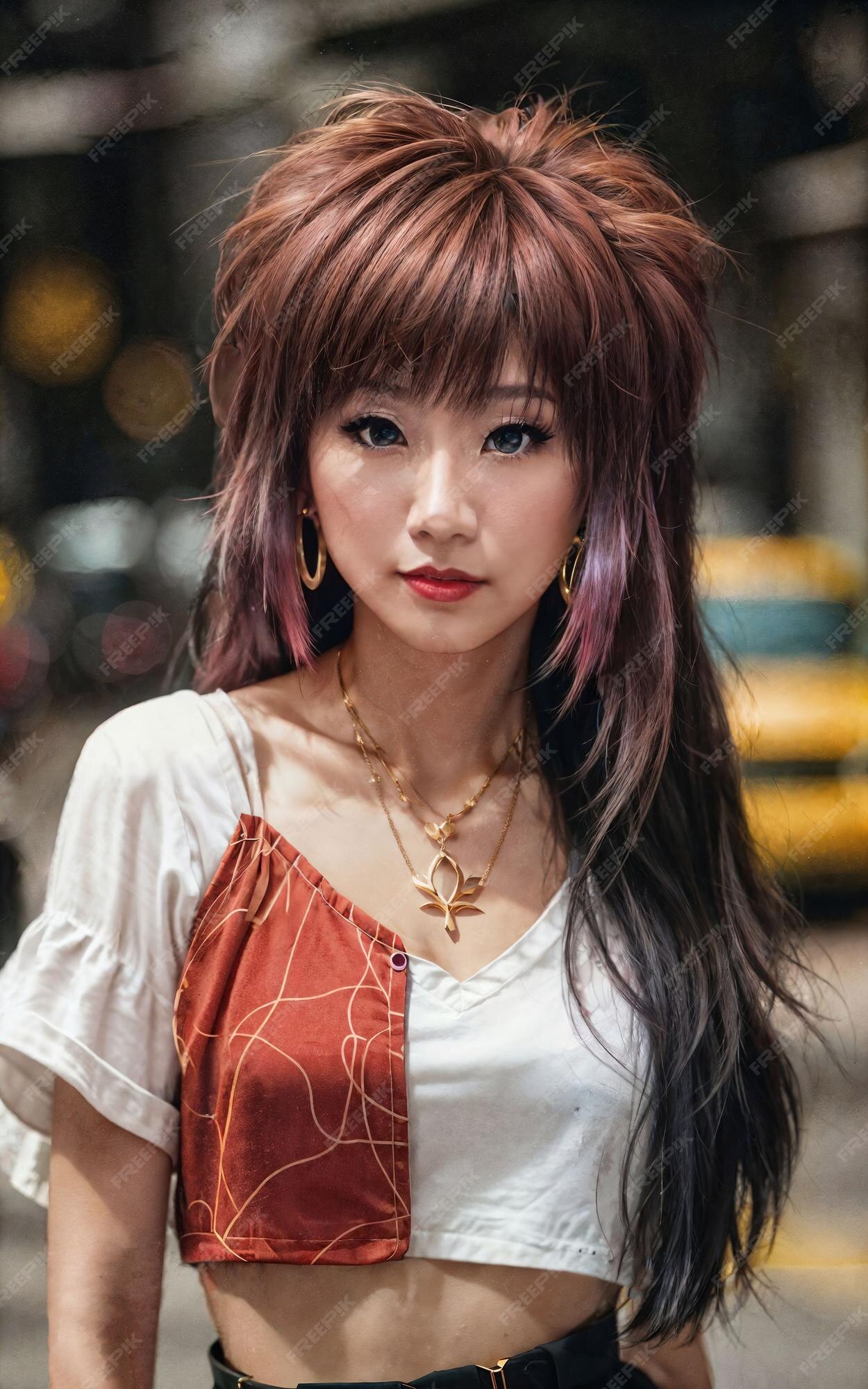 Premium Photo  A cute kawaii girl in casual fashion generative ai