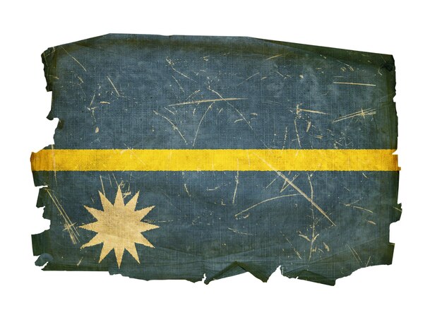 Фото Флаг науру старый изолированный на белом