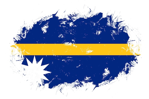 Nauru-vlag op abstracte slagpenseelachtergrond