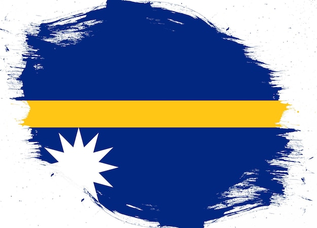 Nauru vlag op noodlijdende grunge brush achtergrond