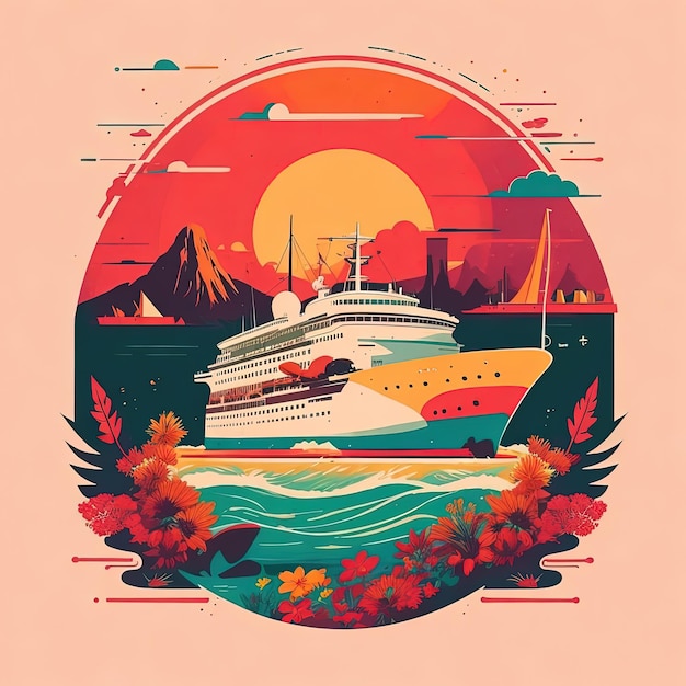 Photo nautical dreams a colorful retro voyage