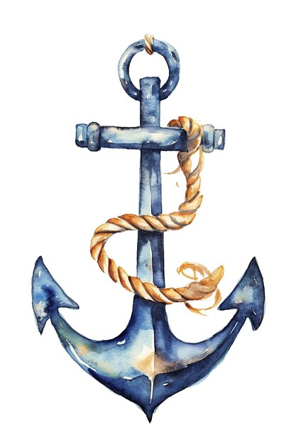 Premium AI Image | Nautical Navy Blue Anchor watercolor clipart isolate ...