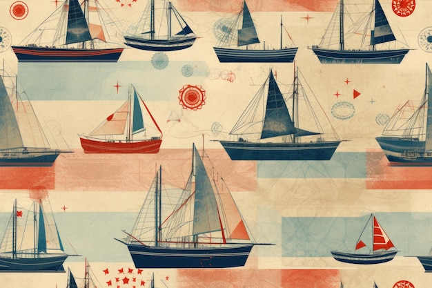 морской безшифровый рисунок лодка морская тема
