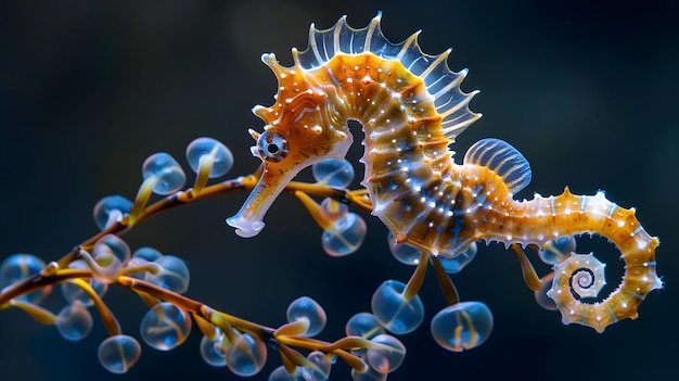 Foto nautical wallpaper delight beautiful seahorse in het aquatische ecosysteem