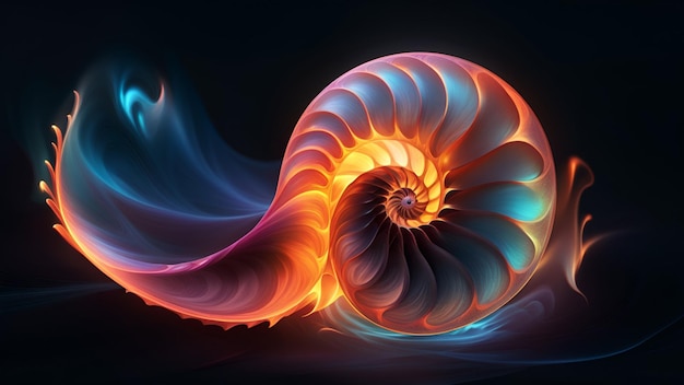 Nautilus ratio of splash flaming background