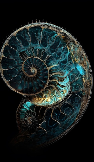 A nautilus shell is a beautiful art piece.