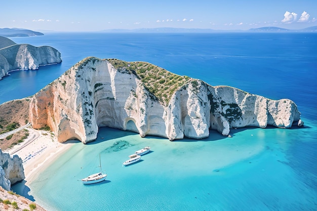 Navagio beach Zakynthos island Greece Generative AI