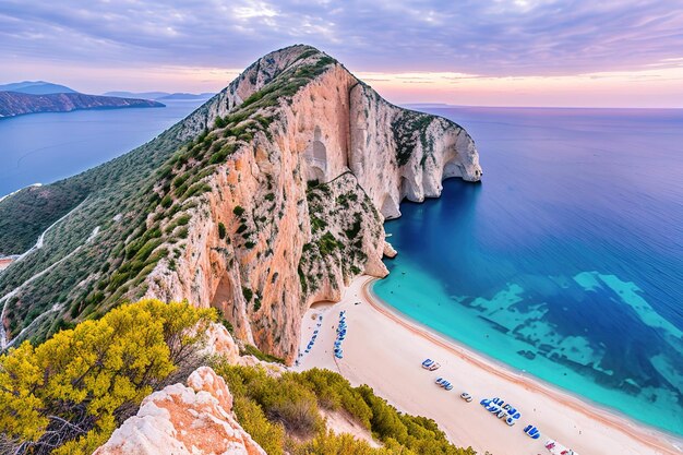 Navagio beach Zakynthos island Greece Generative AI