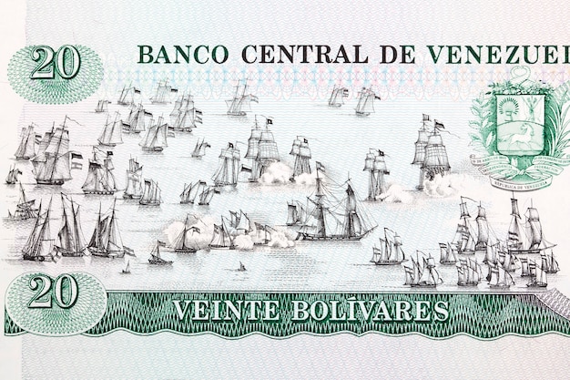 Naval battle at Maracaibo from Venezuelan money