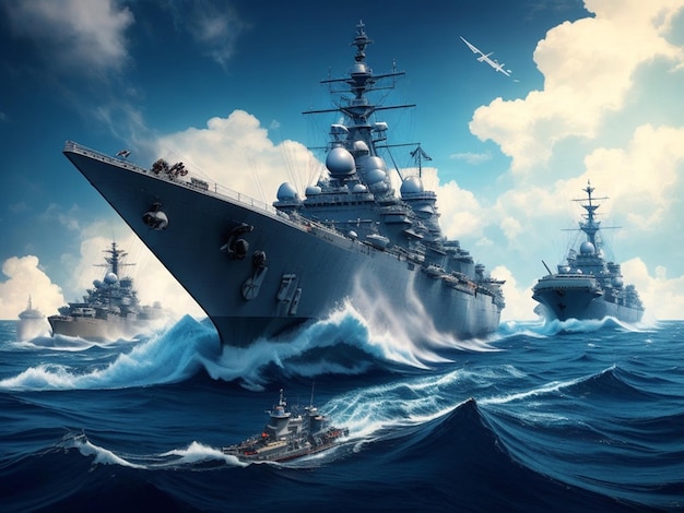 Naval Warfare Conquer the Seas with Battleships Warships and Frigates in Epic Battle of the Ocean