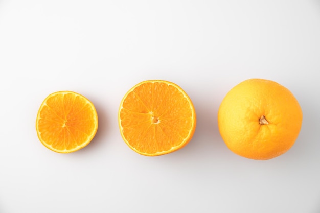 Navel orange on white background isolate