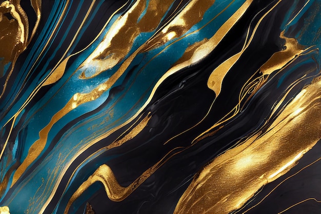 Navi blue and gold marble abstract background