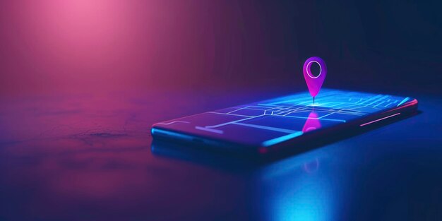 Navigate with Ease Phone Screen Concept Featuring Location Pin Icon for Effortless Navigation