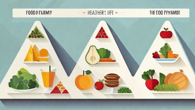 Foto navigare nella piramide alimentare per una vita più sana