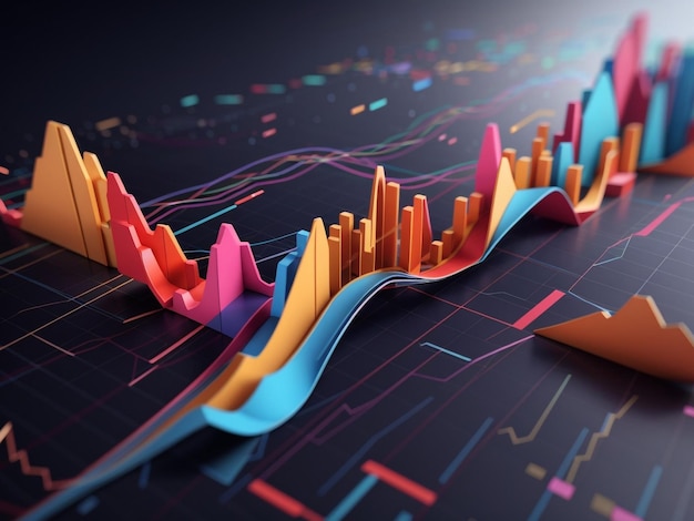 사진 forex 다채로운 다이어그램과 주식 시장 데이터를 탐색