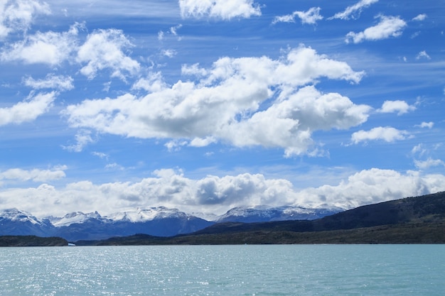 Navigation on Argentino lake, Patagonia landscape, Argentina. Patagonian panorama