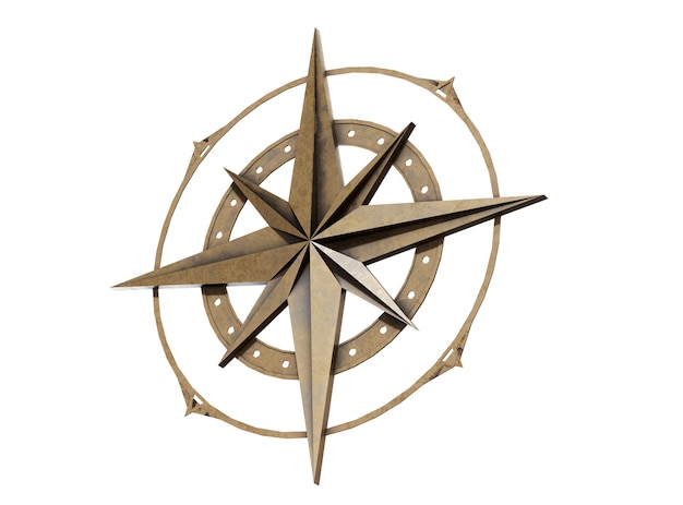 Navigation Compass 3D render on white