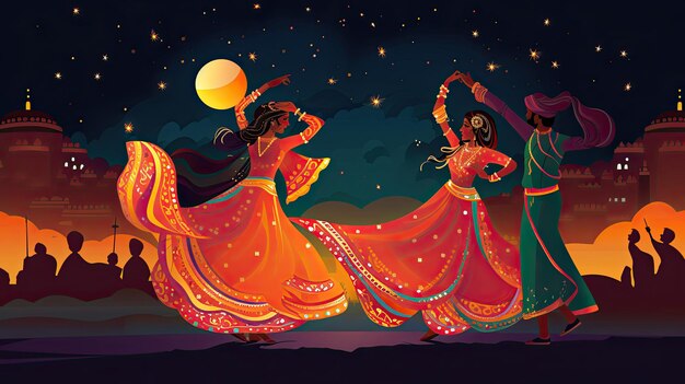 Photo navratri indian garba festival design vector illustration