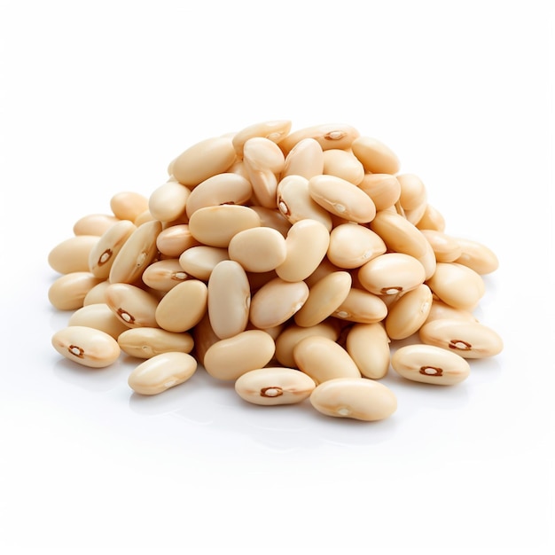 Navy Beans with white background high quality ultra