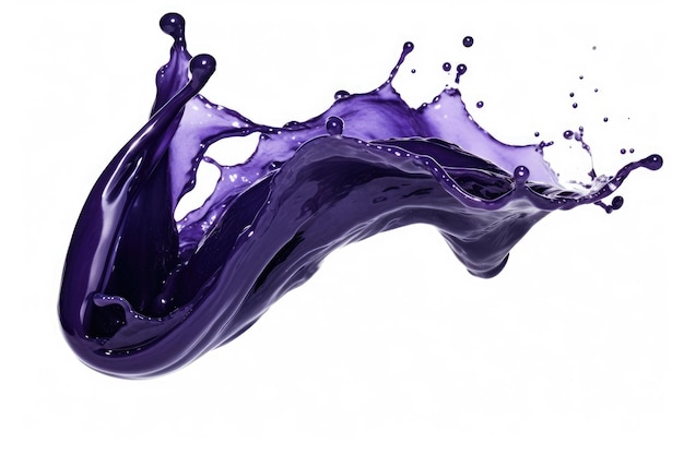 Photo navy blue and eggplant splash isolated on white background