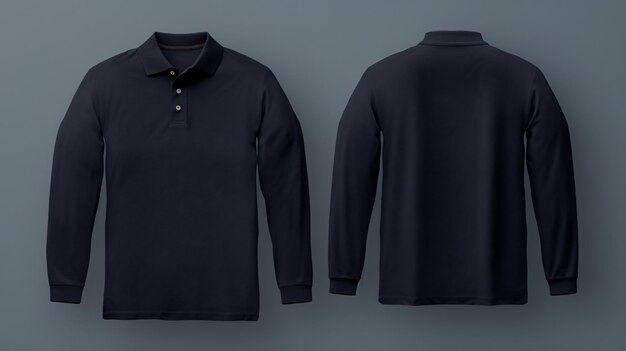 Photo navy blue polo tshirt mockup