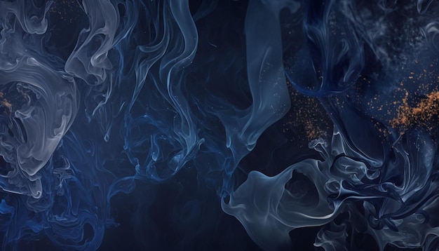 Photo navy blue smoky abstract art background with moody atmosphere