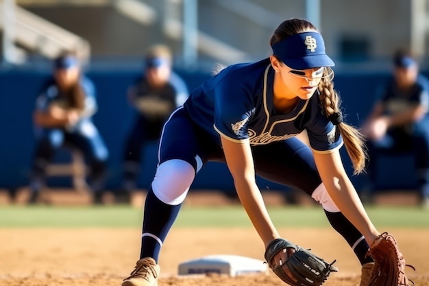 Foto uniforme da softball blu navy