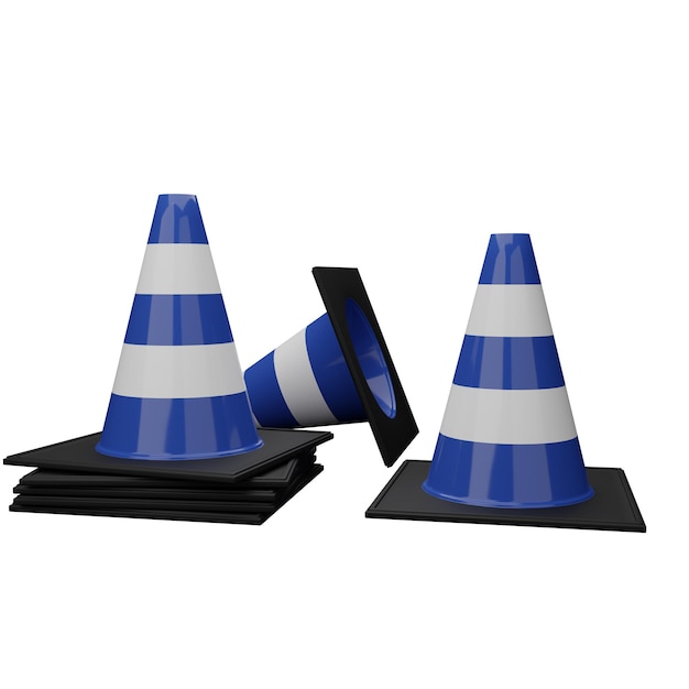 Navy Blue Traffic Cones Notice