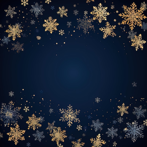 黄金の雪花の海軍のクリスマス背景