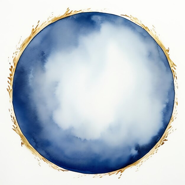 Navy and gold watercolor circle