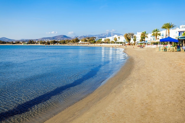 Naxos Agios Georgios city beach or Saint George beach, Naxos island in Greece