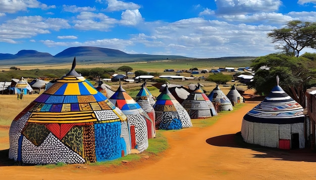 Ndebele-dorp Zuid-Afrika