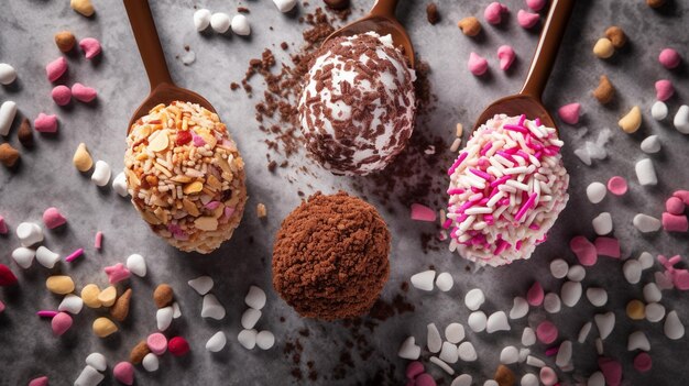 neapolitan ice cream Top down view