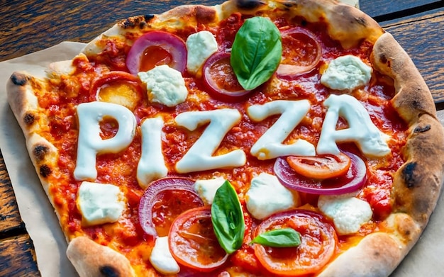 Неаполитанская пицца на черном фоне
